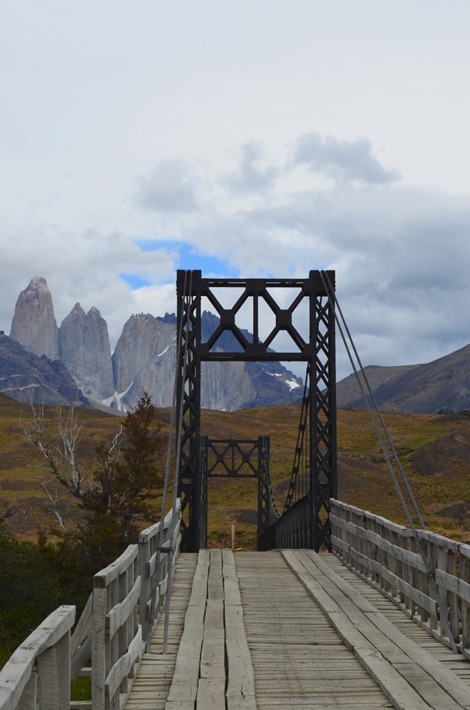Old suspension bridge at Torres del Paine